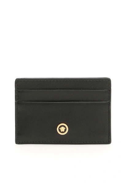 Shop Versace Leather Cardholder In Black Gold|nero