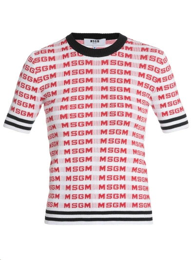 Shop Msgm Sweater Cotton In White