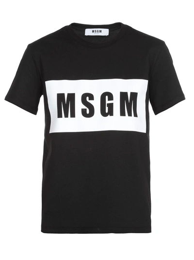 Shop Msgm Cotton T-shirt In Black