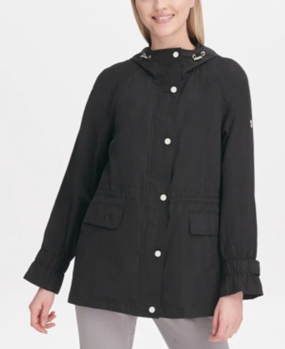 Shop Calvin Klein Hooded Anorak Jacket In Black