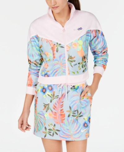 Shop Nike Sportswear Ultra-femme Printed Cropped Track Jacket In Arctic Pink