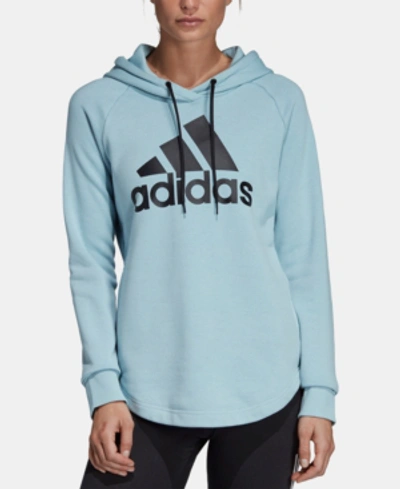 Shop Adidas Originals Adidas Must Have French Terry Logo Hoodie In Ash Grey