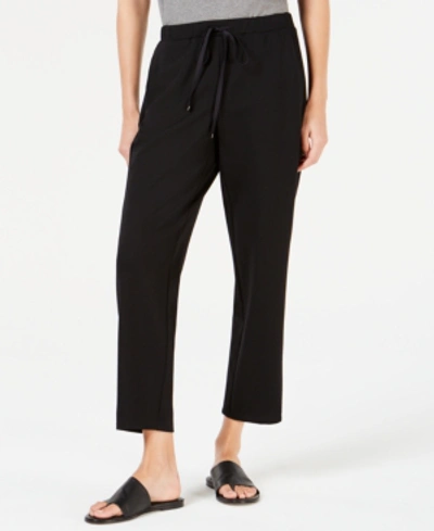 Shop Eileen Fisher Slouchy Drawstring Ankle Pants, Regular & Petite In Black