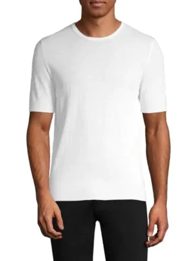 Shop Boglioli Cotton Knit T-shirt In White