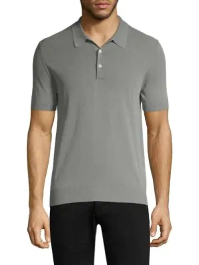 Shop Boglioli Short Sleeve Cotton Polo In Grey