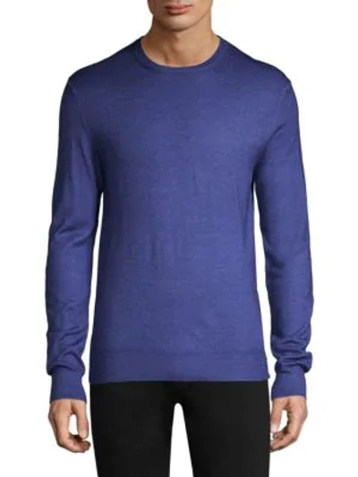 Shop Boglioli Virgin Wool Crewneck Sweater In Blue