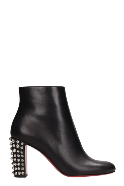 Shop Christian Louboutin Suzi Folk 85 Studded Leather Booties In Black