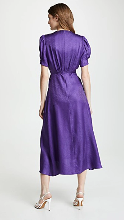 Shop Saloni Lea Dress In Dark Purple/sweetpea