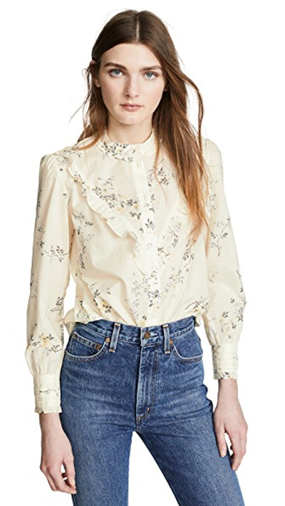 Shop Apc Polly Blouse In Blanc Casse