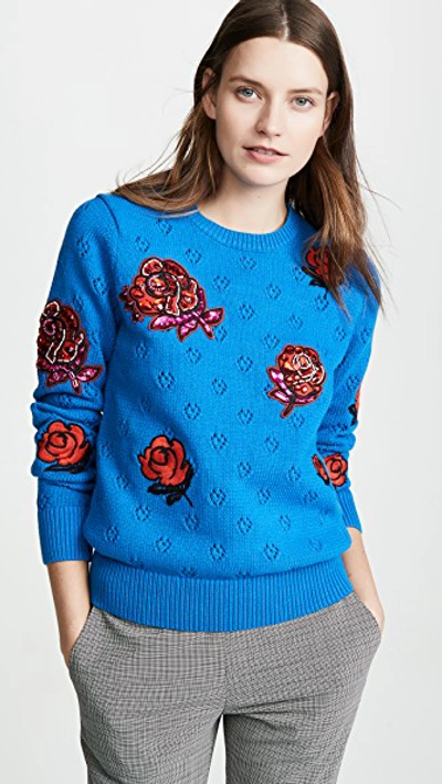 Shop Kenzo Crew Neck Sweater In French Blue