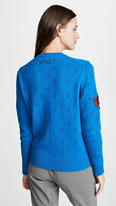 Shop Kenzo Crew Neck Sweater In French Blue