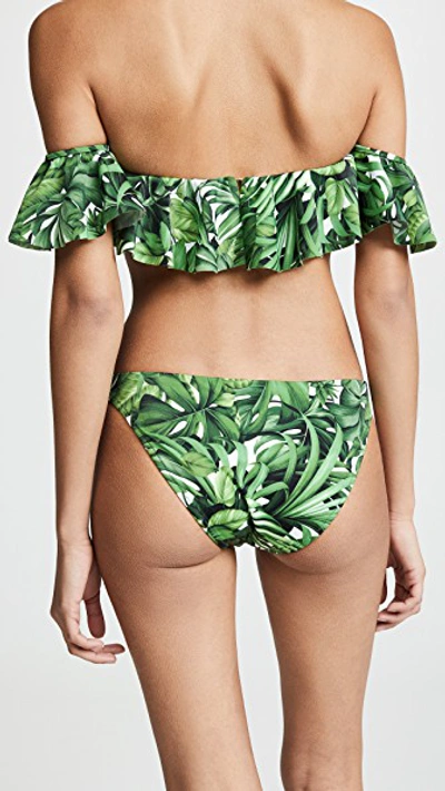Shop Milly St. Lucia Bikini Bottoms In Emerald Multi