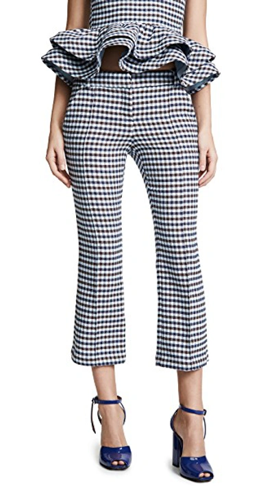 Shop Silvia Tcherassi Leira Pants In Navy Check