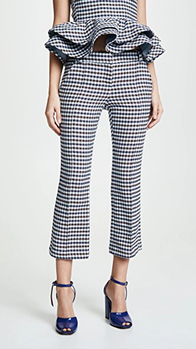 Shop Silvia Tcherassi Leira Pants In Navy Check