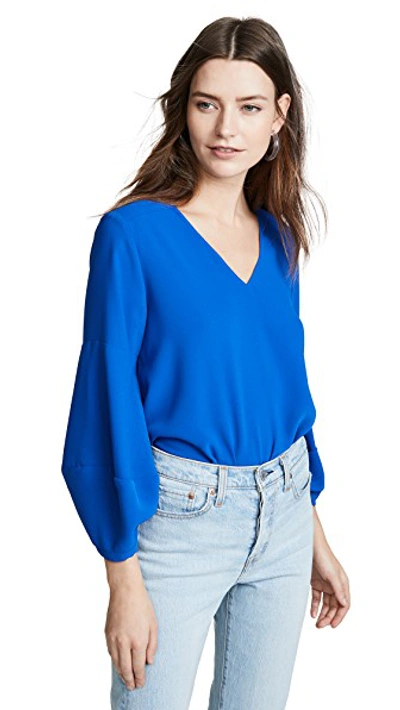 Shop Amanda Uprichard Millan Blouse In Royal