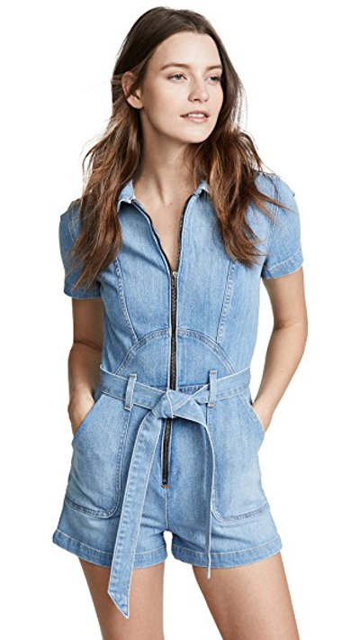 Shop Alice And Olivia Gorgeous Romper In Fade Away