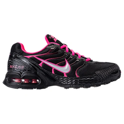 Shop Nike Women's Air Max Torch 4 Running Shoes In Black/metallic Silver/pink Flash