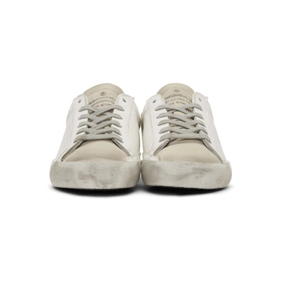 Shop Golden Goose White And Grey Perforated Superstar Sneakers