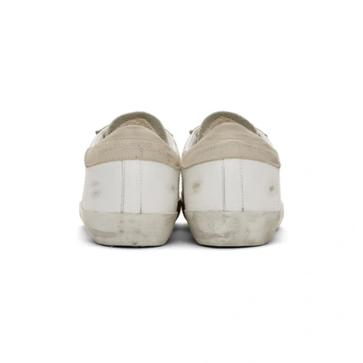 Shop Golden Goose White And Grey Perforated Superstar Sneakers