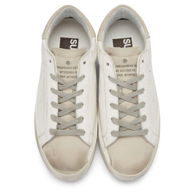 Shop Golden Goose White And Grey Perforated Superstar Sneakers