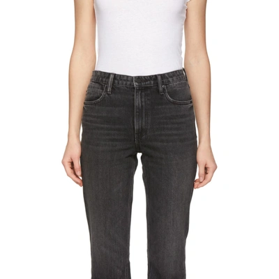 Shop Alexander Wang Grey Cult Cropped Straight Jeans In 015 Greyage