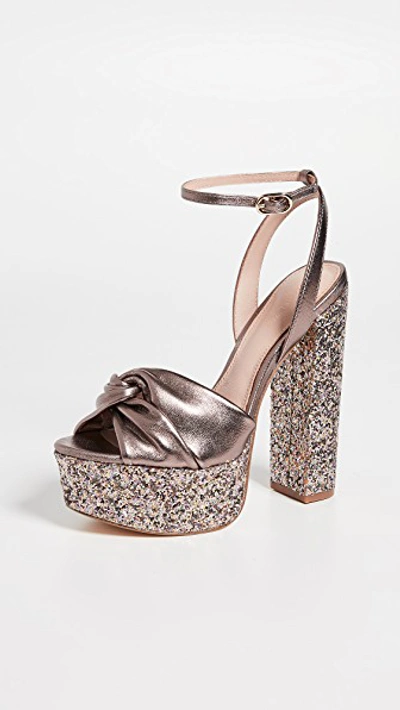 Shop Rachel Zoe Claudette Glitter Platform Sandals In Blush Multi