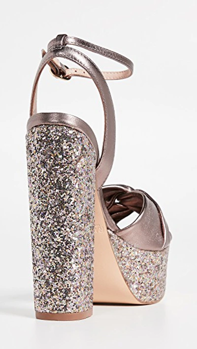 Shop Rachel Zoe Claudette Glitter Platform Sandals In Blush Multi