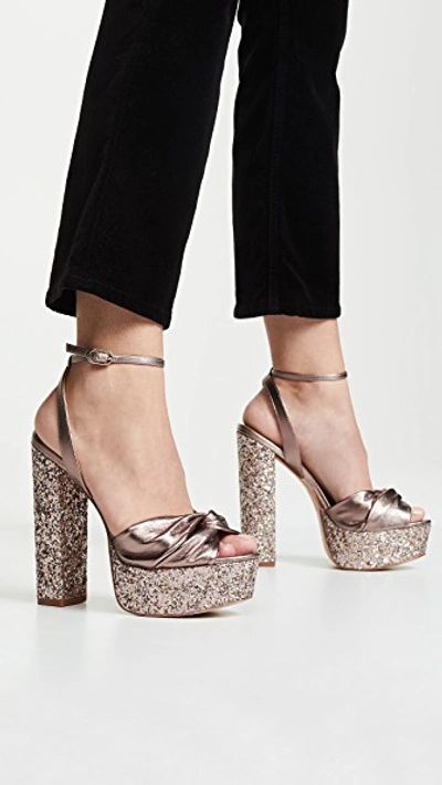 Shop Rachel Zoe Claudette Glitter Platform Sandals In Blush Multi