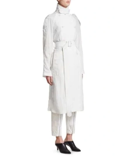 Shop Helmut Lang Boiler Trench Coat In White