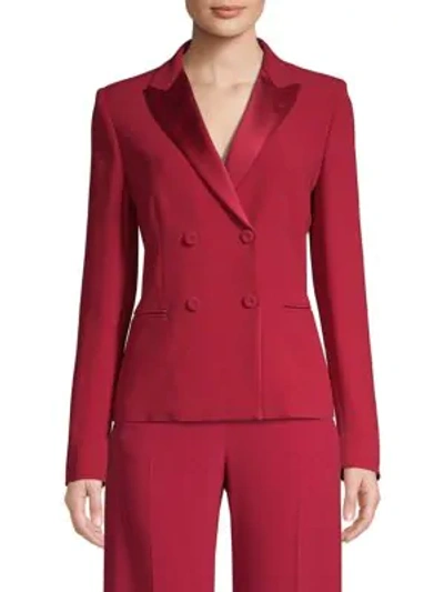 Shop Max Mara Lecco Double-breasted Evening Jacket In Red