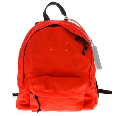 Shop Maison Margiela Red Zipped Backpack In Nylon