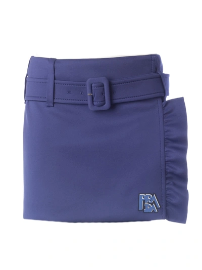Shop Prada Envelope Ruffled Mini Skirt In Inchiostro