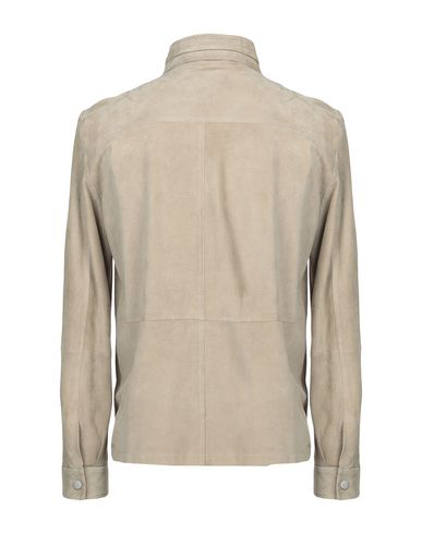 Eleventy Leather Jacket In Beige | ModeSens