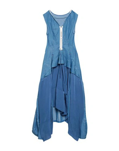 Shop High Denim Dress In Blue