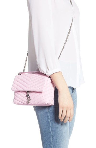 Shop Rebecca Minkoff Edie Quilted Leather Crossbody Bag - Purple In Light Orchid