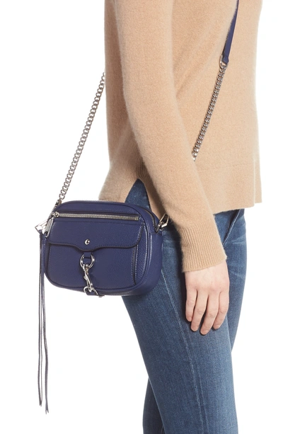 Shop Rebecca Minkoff Blythe Leather Crossbody Bag - Blue In Twilight