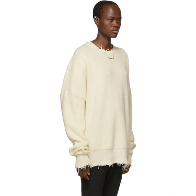 Ben Taverniti Unravel Project Off-white Waffle Hybrid Sweater