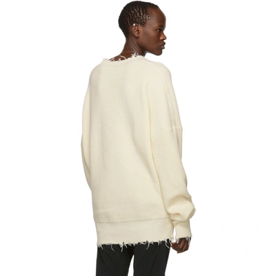 Ben Taverniti Unravel Project Off-white Waffle Hybrid Sweater