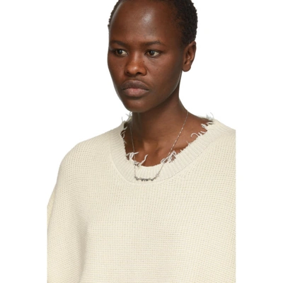 Ben Taverniti Unravel Project Off-white Waffle Hybrid Sweater