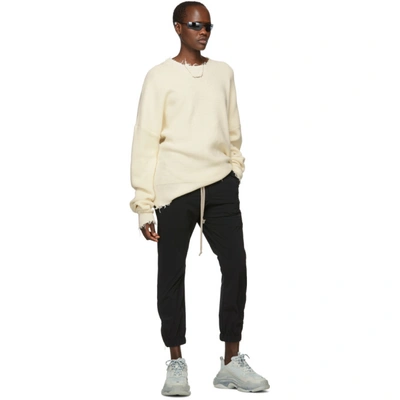 Ben Taverniti Unravel Project Off-white Waffle Hybrid Sweater