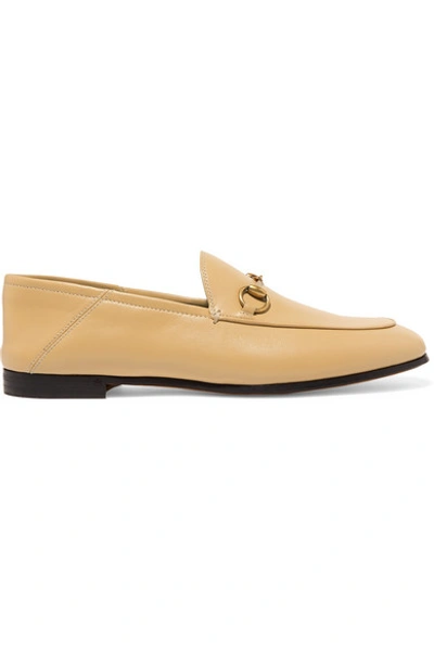 Shop Gucci Brixton Horsebit-detailed Leather Collapsible-heel Loafers