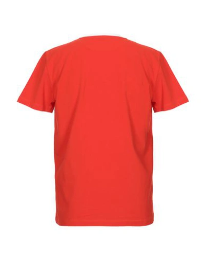 Shop Bikkembergs Man T-shirt Rust Size S Cotton, Elastane In Red