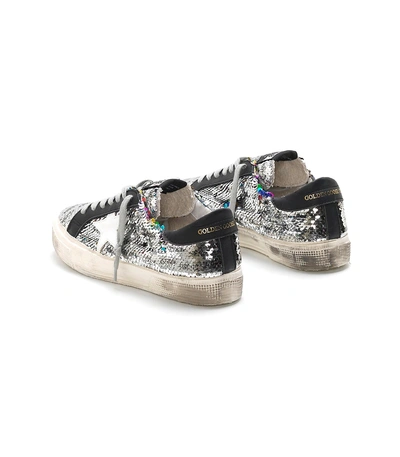 Shop Golden Goose May Sneakers In Rainbow Paillettes In Black