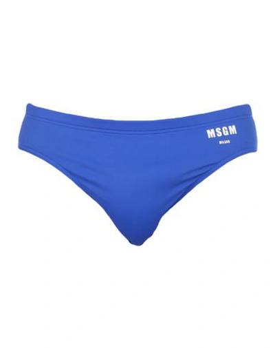 Shop Msgm Swim Briefs In Bright Blue