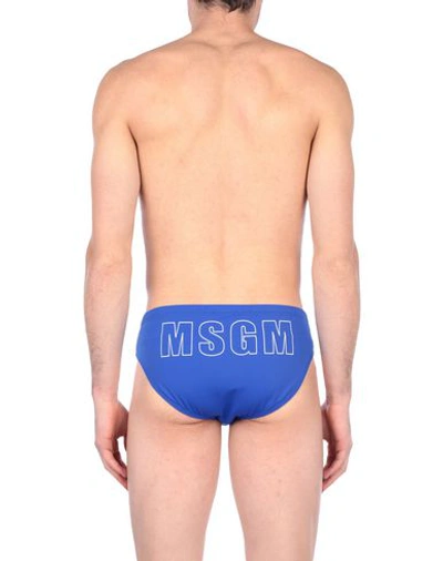 Shop Msgm Swim Briefs In Bright Blue