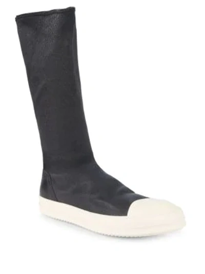 Shop Rick Owens Slip-on Leather Boots In Black