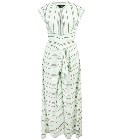 Shop Proenza Schouler Crepe Striped Tied Dress In Green
