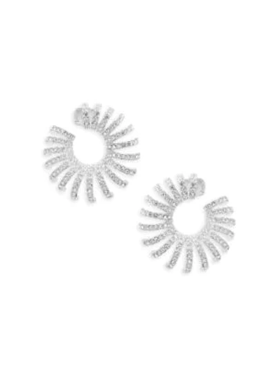 Shop Adriana Orsini Women's Sterling Silver & Swarovski Crystal Hoop Earrings