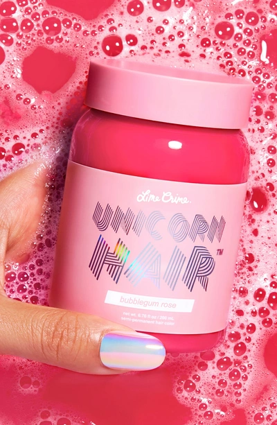 Shop Lime Crime Unicorn Hair Full Coverage Semi-permanent Hair Color In Bubblegum Rose