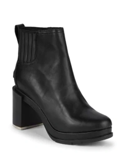 Shop Sorel Margo Leather Chelsea Boots In Black